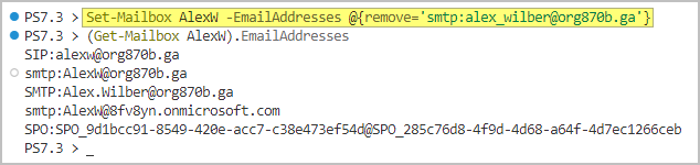 powershell agregar alias de correo electrónico